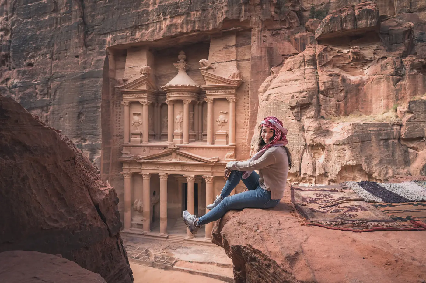 Il Tesoro di Petra in Giordania visto dall'alto